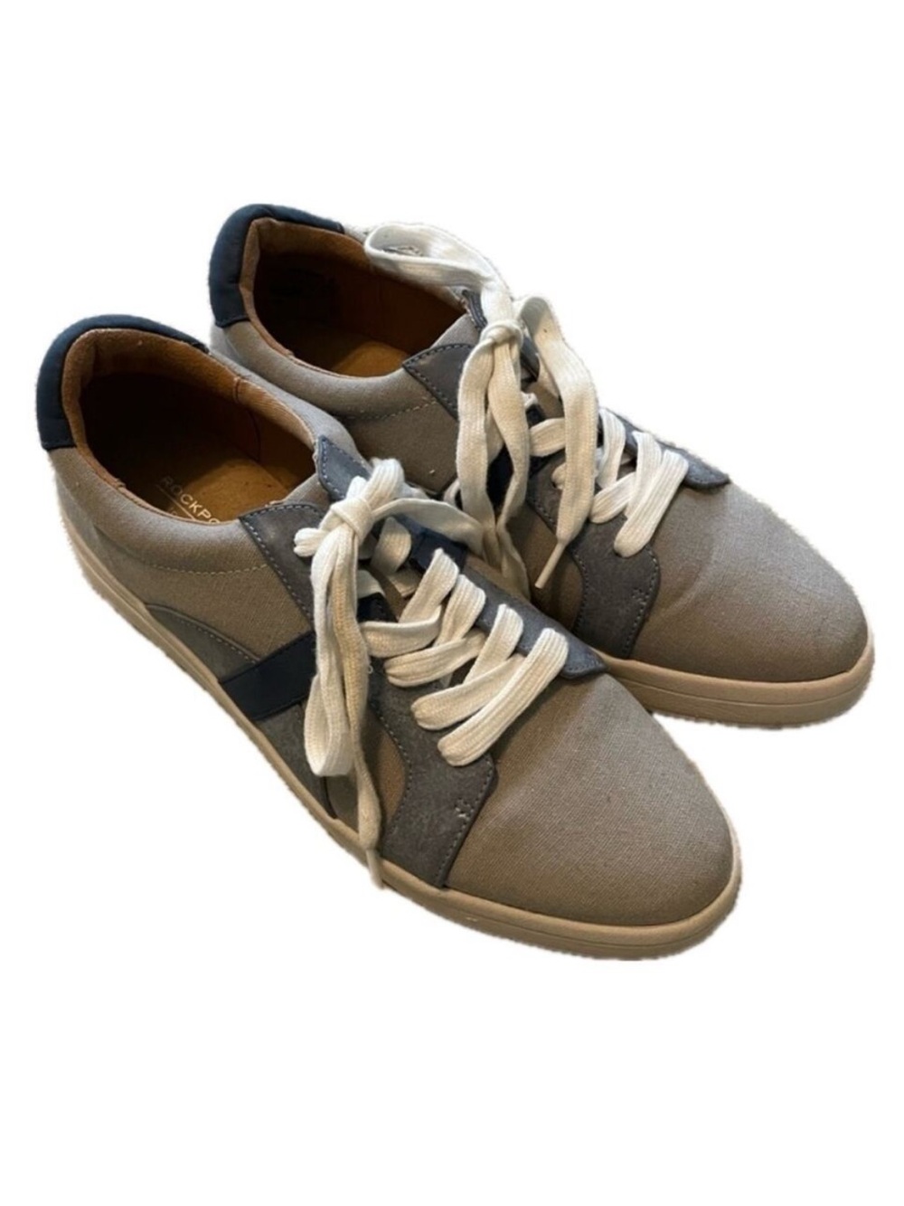 Rockport Truflex Navya Women's Low Top Canvas Sneakers Size 7.5 Gray Blue Circle